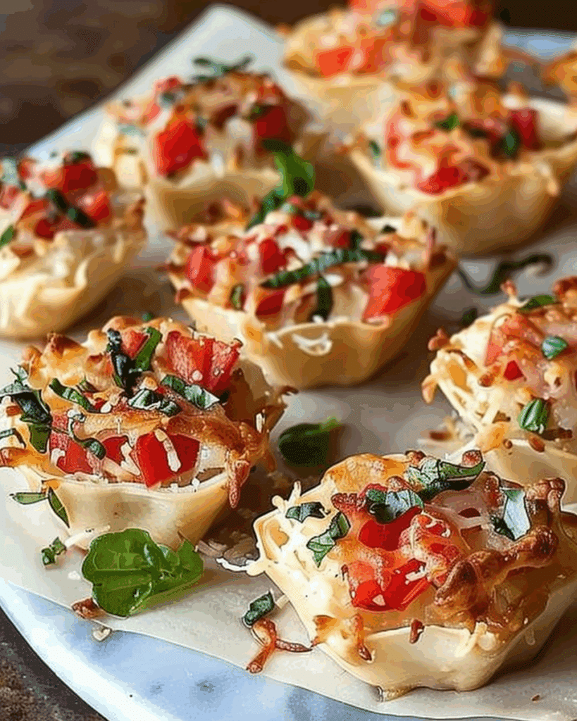Cheesy Bruschetta Bites