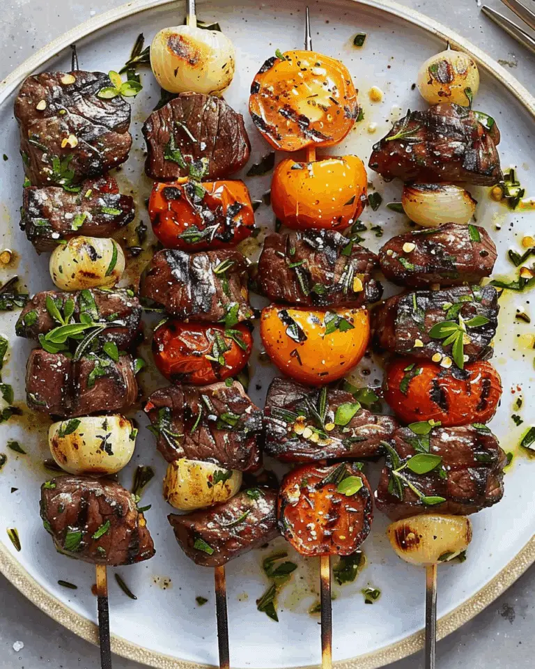 Rosemary Garlic Steak Kebabs