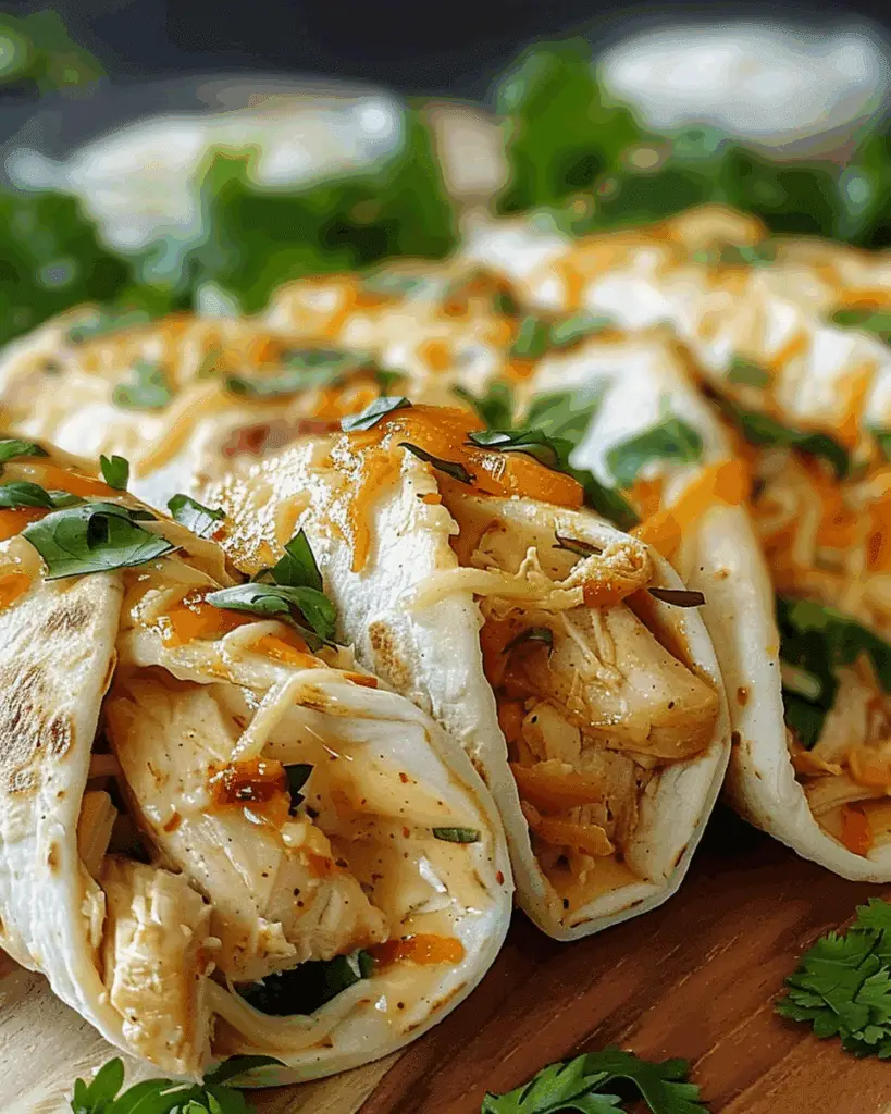 Cheesy Garlic Chicken Wraps