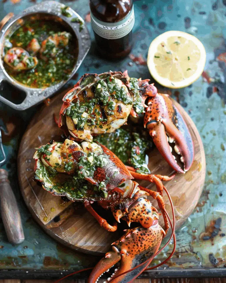 Steak and Lobster with Spicy Roasted Garlic Chimichurri Butter