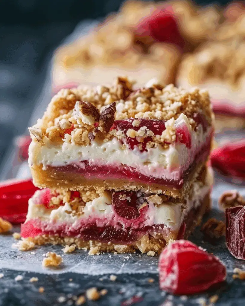 Creamy Rhubarb Cream Cheese Bars