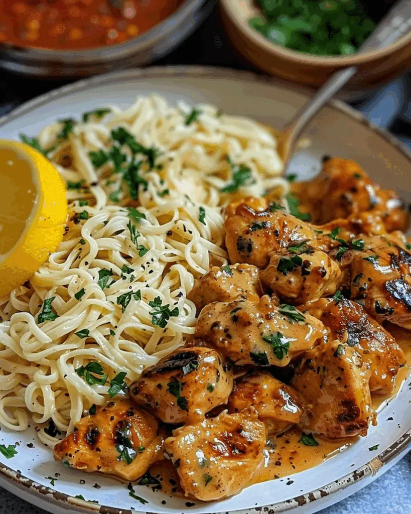 Lemon Garlic Butter Chicken Served