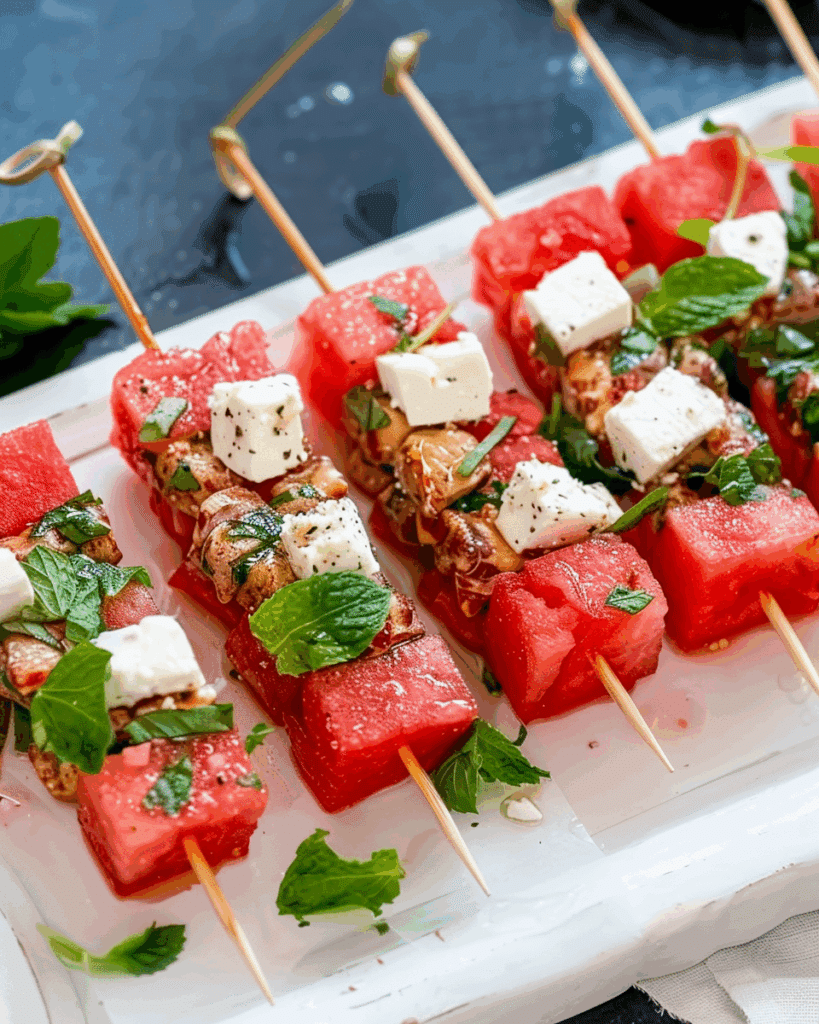 Watermelon Feta Skewers