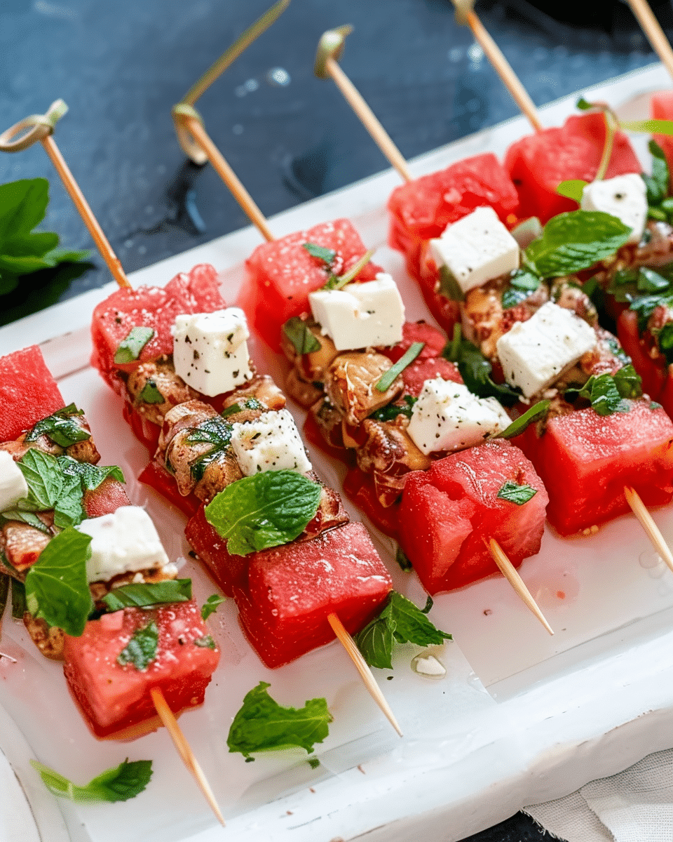 Watermelon Feta Skewers