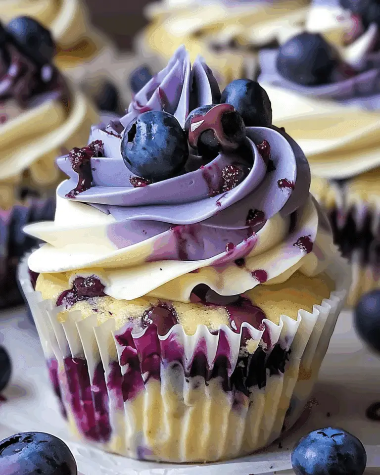 White Chocolate Blueberry Cheesecake Cupcakes