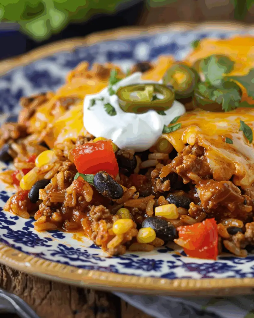 Beef Enchilada Casserole with Rice