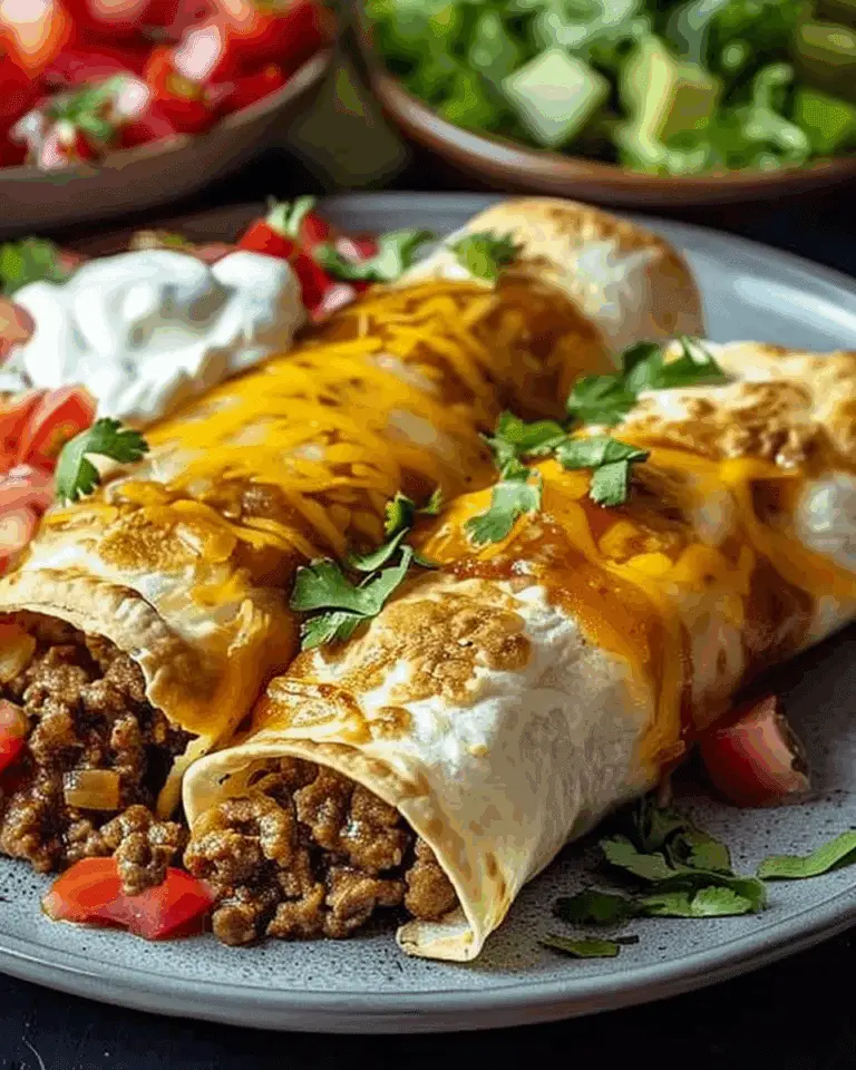 Beef and Cheese Chimichangas