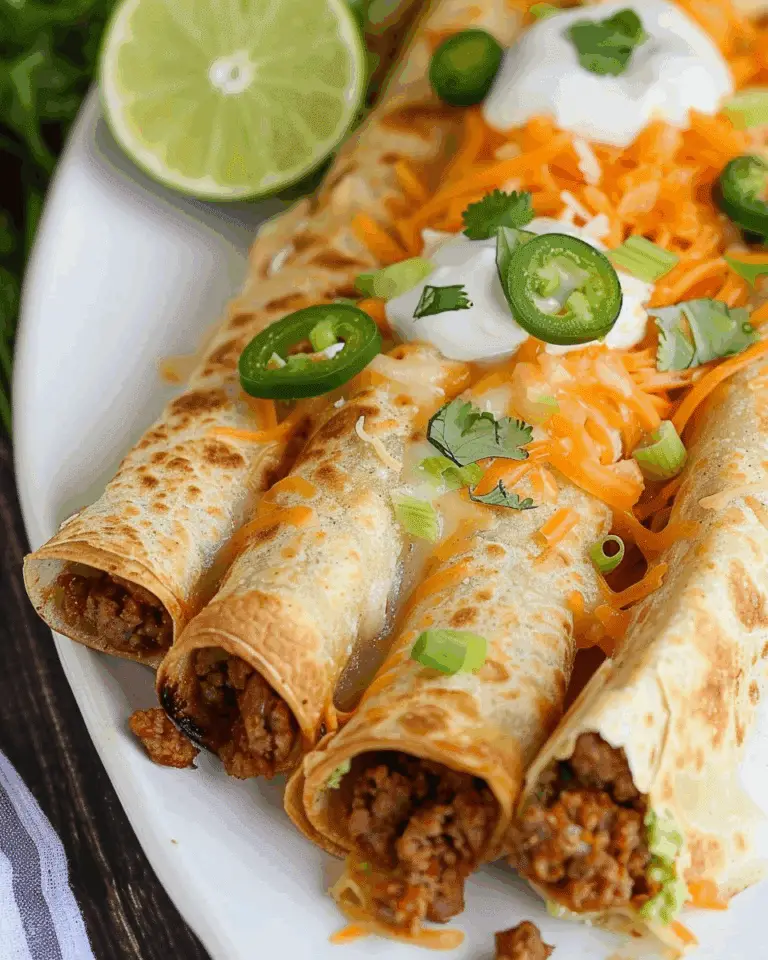 Creamy Ground Beef Flautas