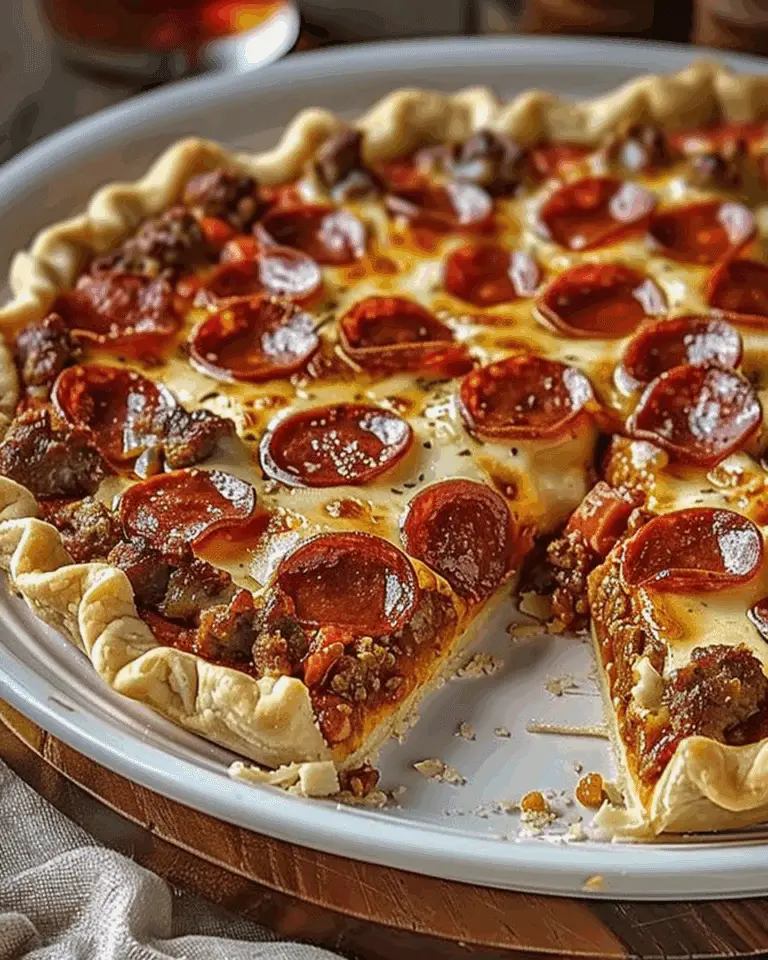 Deep Hamburger Sausage & Pepperoni Pie