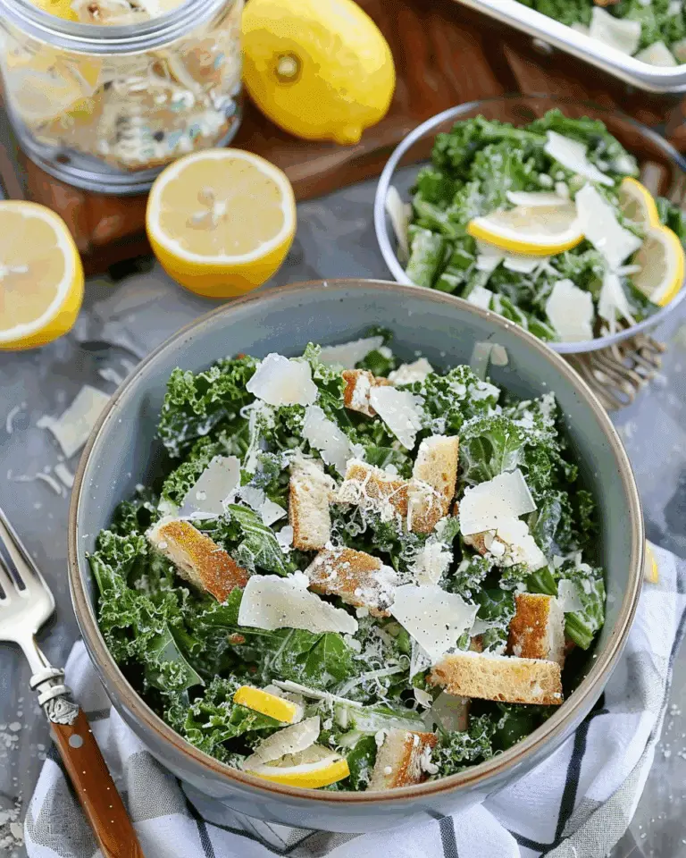 Lemon Kale Caesar Salad