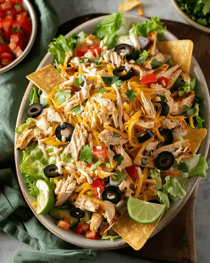 Chicken Taco Salad with Salsa Ranch Dressing