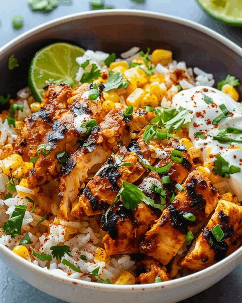 Street Corn Chicken Rice Bowl