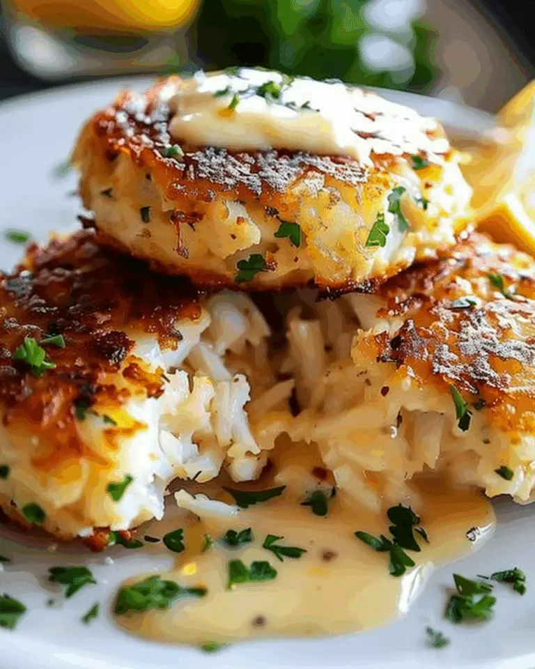 Cheddar Bay Crab Cakes with Lemon Butter Drizzle