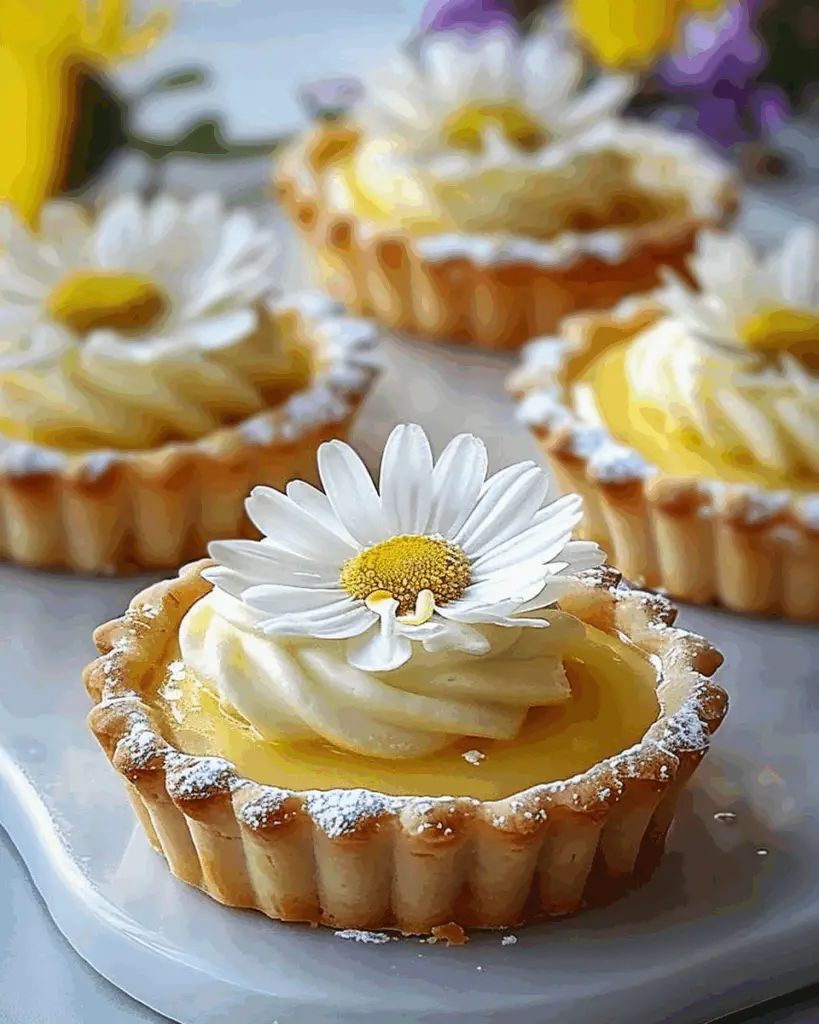 Lemon Tartlets with Daisy Decoration