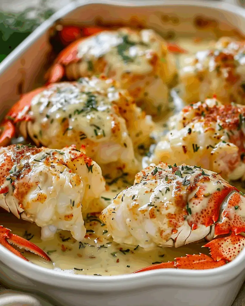 Broiled Lobster Tails in Creamy Garlic Butter Sauce