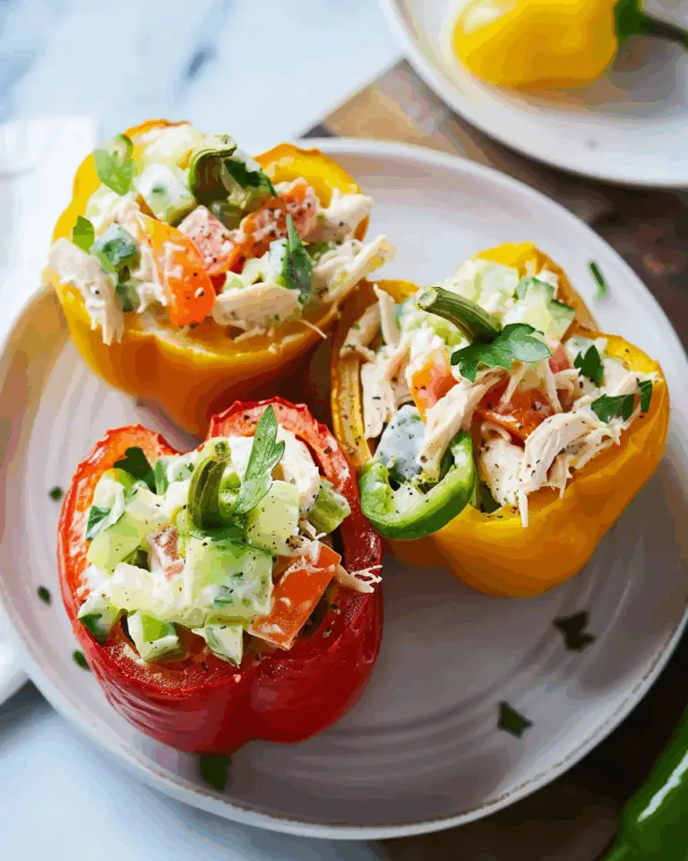 Greek Yogurt Chicken Salad Stuffed Peppers