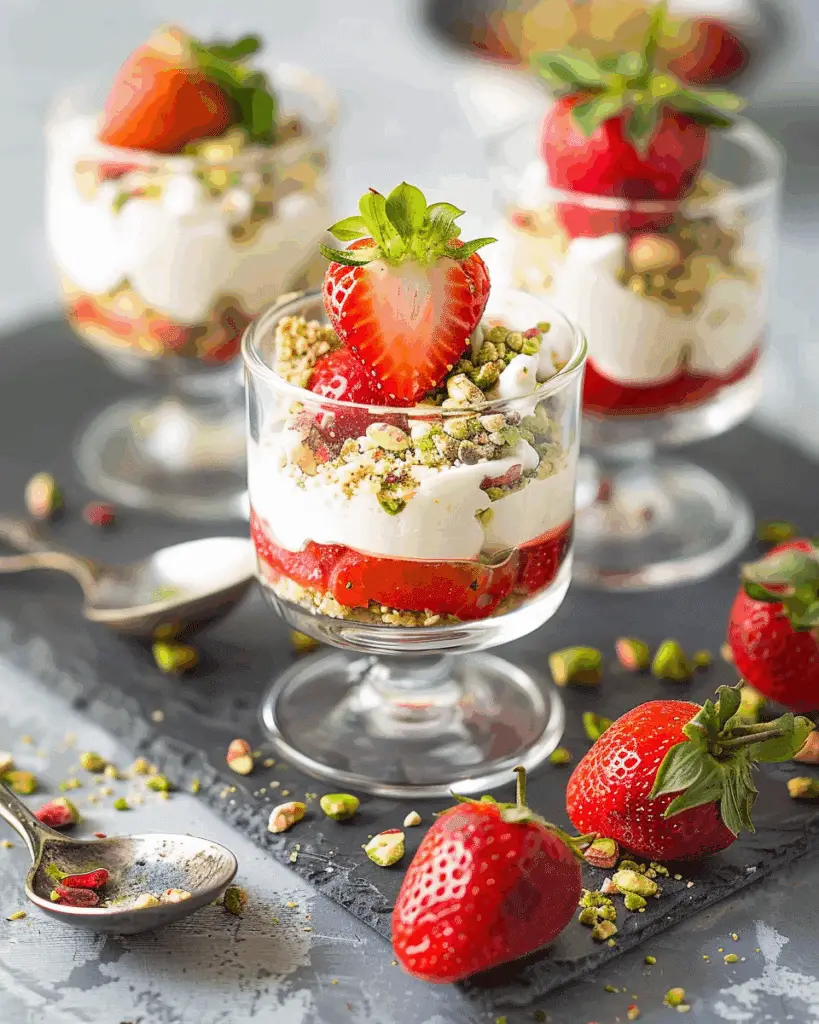 Low Carb Strawberry Pistachio Parfaits