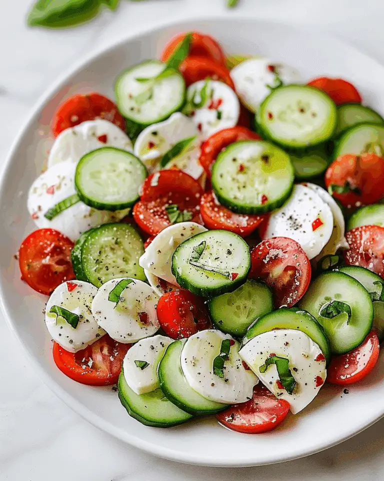 Fresh Cucumber Caprese Salad