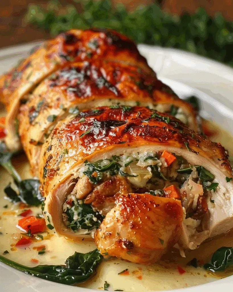 Roasted Red Pepper, Spinach, and Mozzarella Stuffed Chicken
