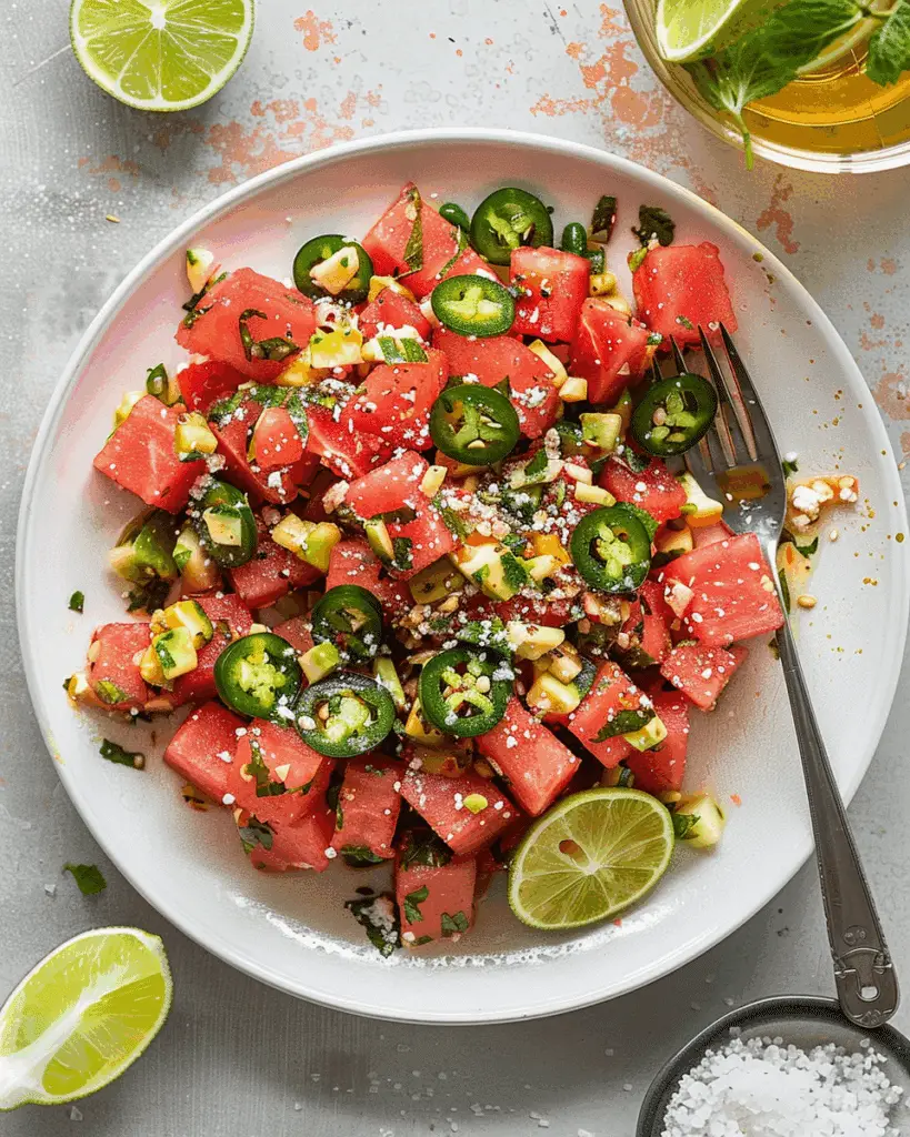 Spicy Watermelon Jalapeño Salad