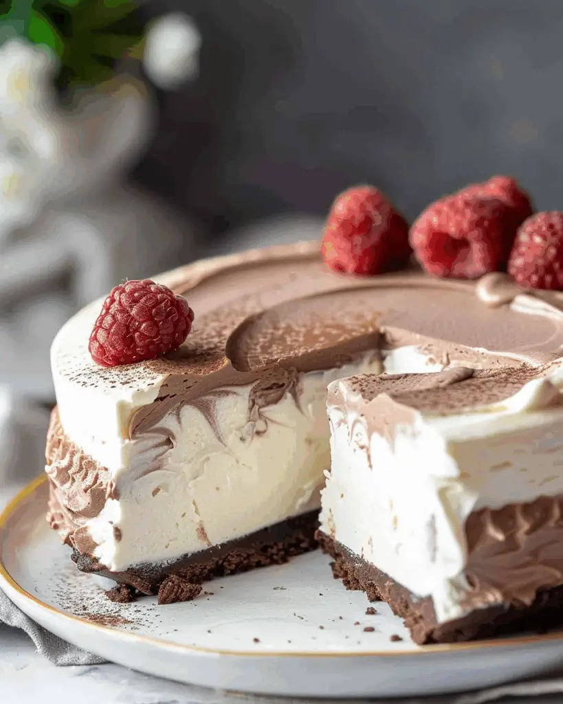 Chocolate Ripple No-Bake Keto Cheesecake