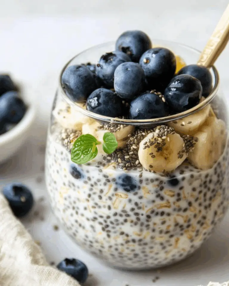 Easy Blueberry Chia Overnight Oats