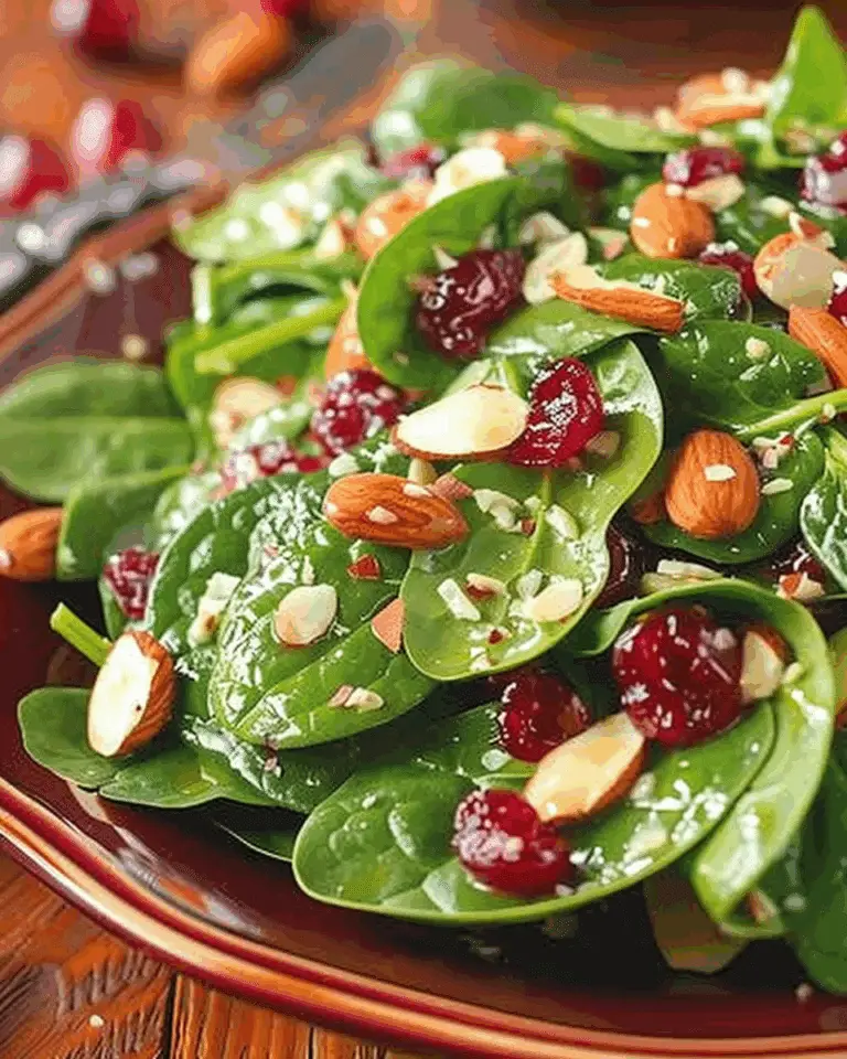 Cranberry Almond Spinach Salad