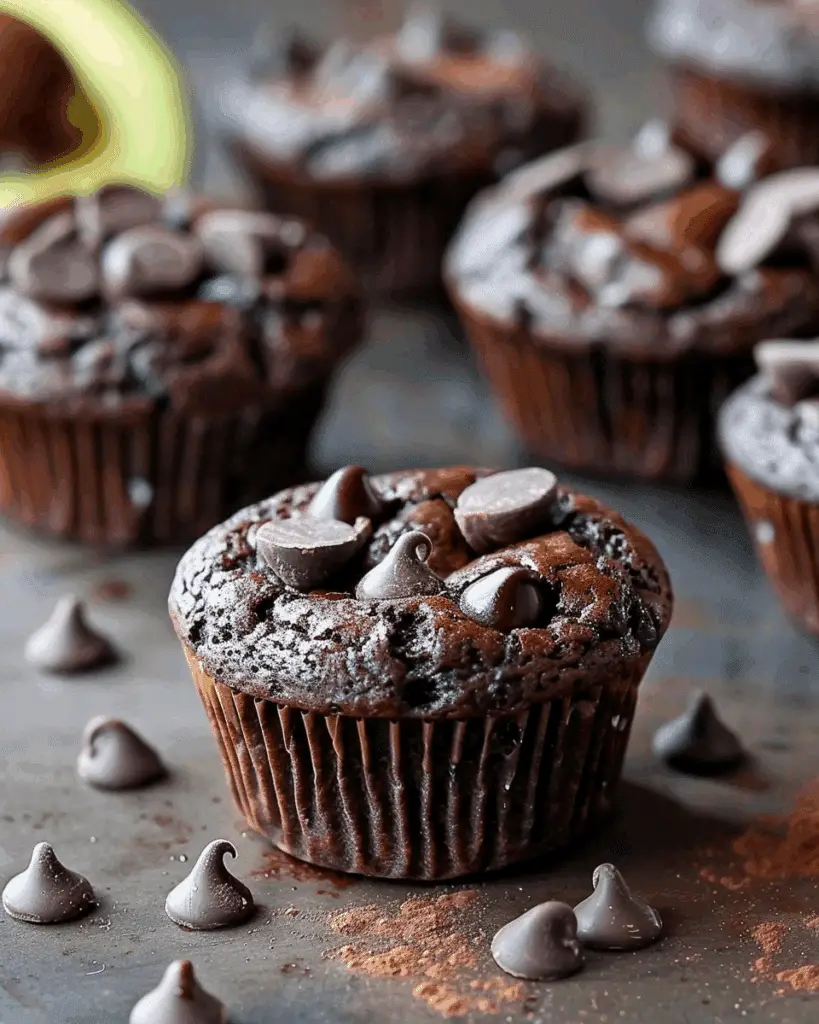 Fudgy Chocolate Avocado Muffins