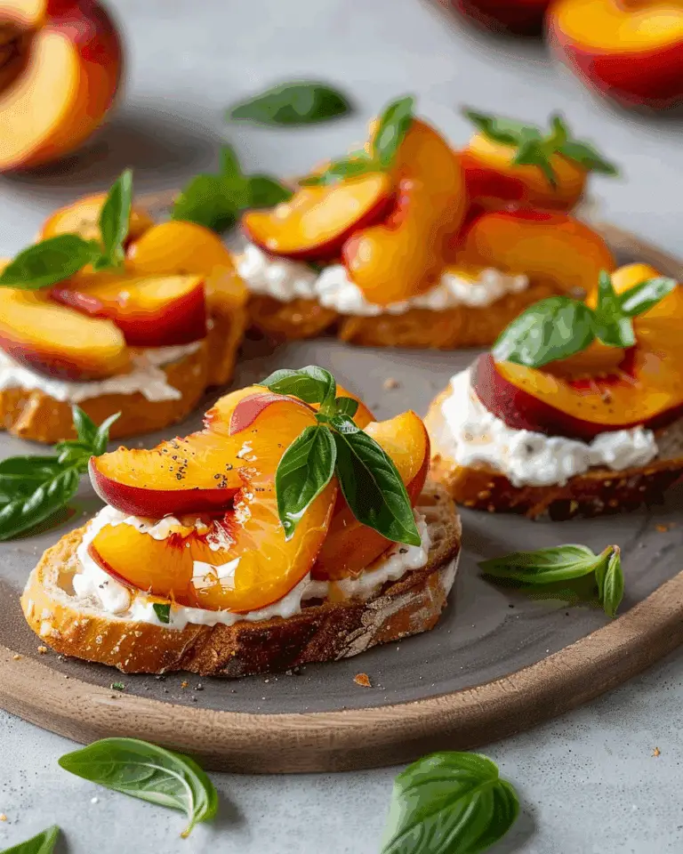 Peach Bruschetta | Perfect Summer Appetizer or Sweet Breakfast