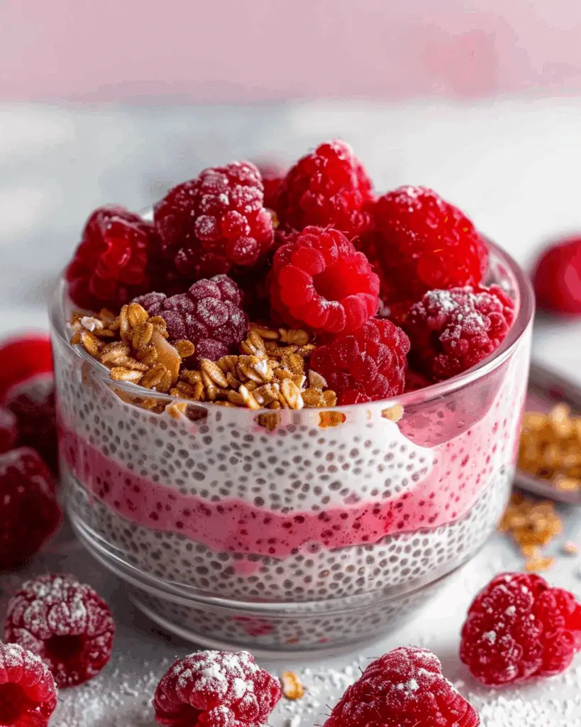 Raspberry Coconut Chia Seed Pudding