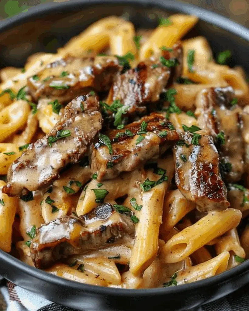 Cajun Steak Penne with Ranch Honey Cheese Sauce