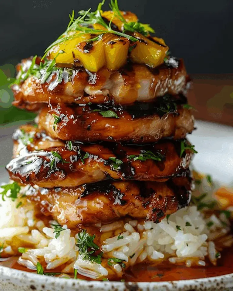 Hawaiian Huli Huli Chicken Stack