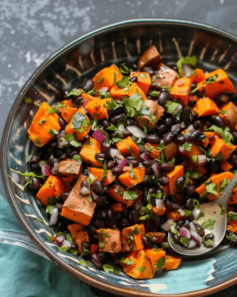 Roasted Sweet Potato and Black Bean Salad