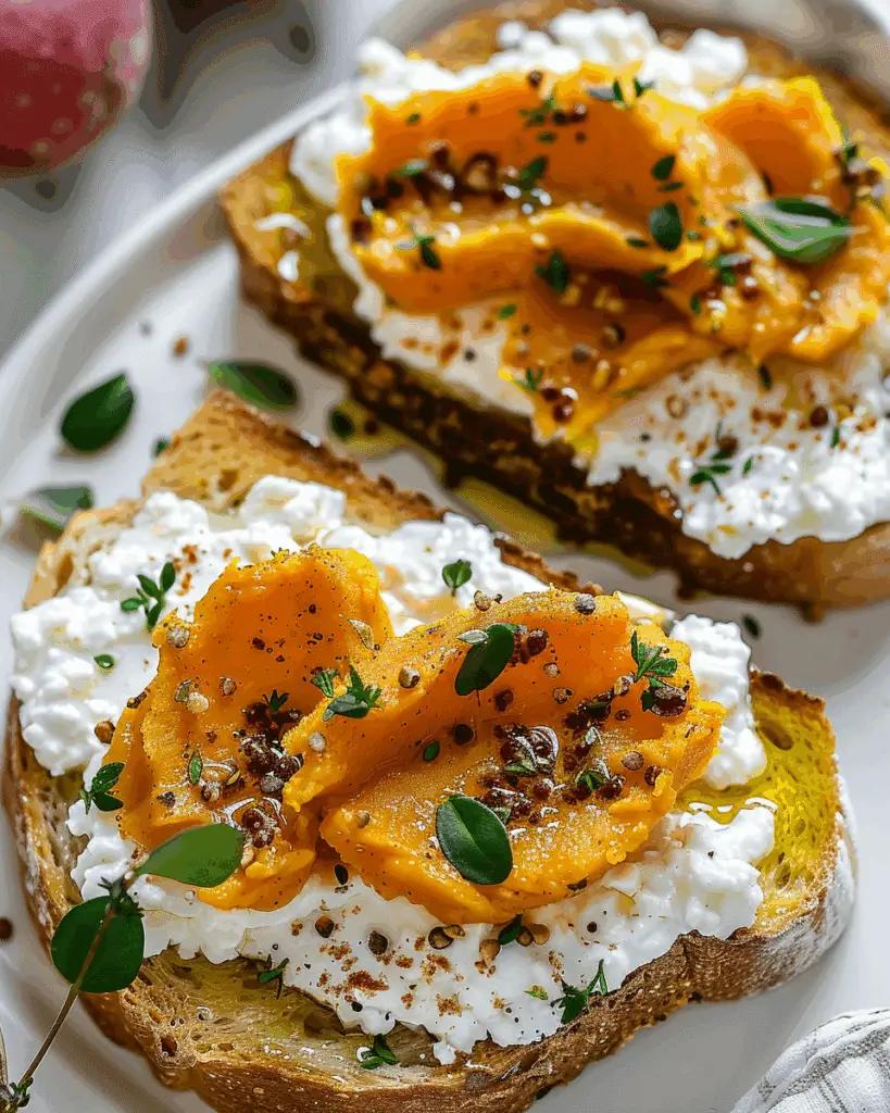 Spiced Sweet Potato and Cottage Cheese Toast