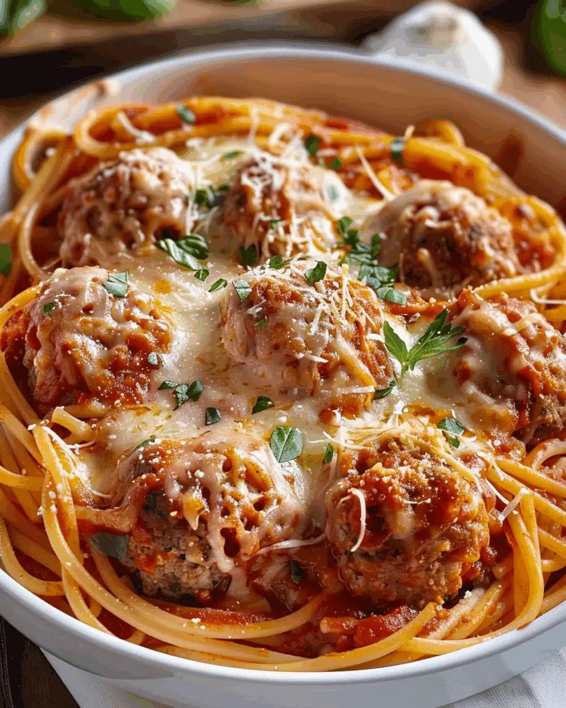 Baked Spaghetti and Meatballs