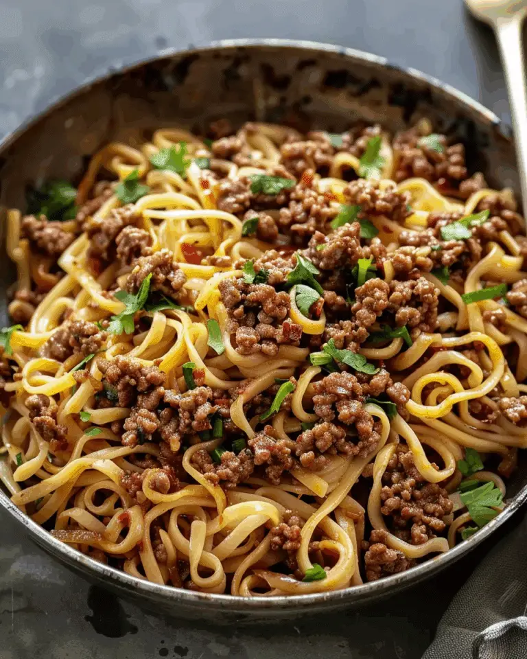Mongolian Noodles with Ground Beef