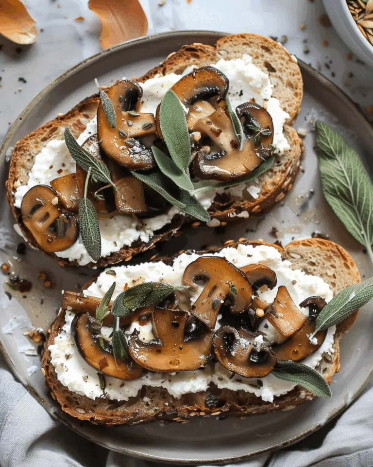 Mushroom and Sage Ricotta Toast