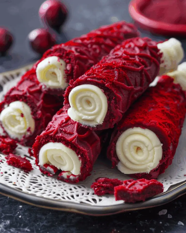 Red Velvet Wafer Rolls