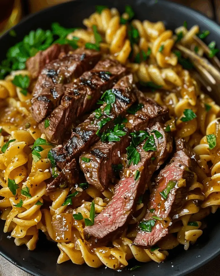 One-Pot Creamy Spicy Garlic Butter Steak & Pasta