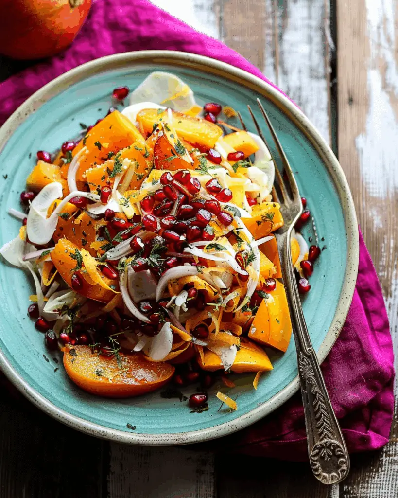 Persimmon Fennel Salad with Pomegranate