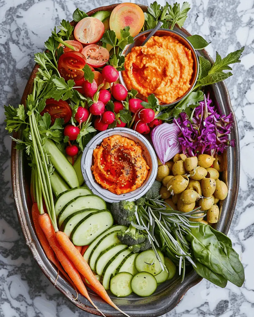 Spring Crudités with Romesco Sauce