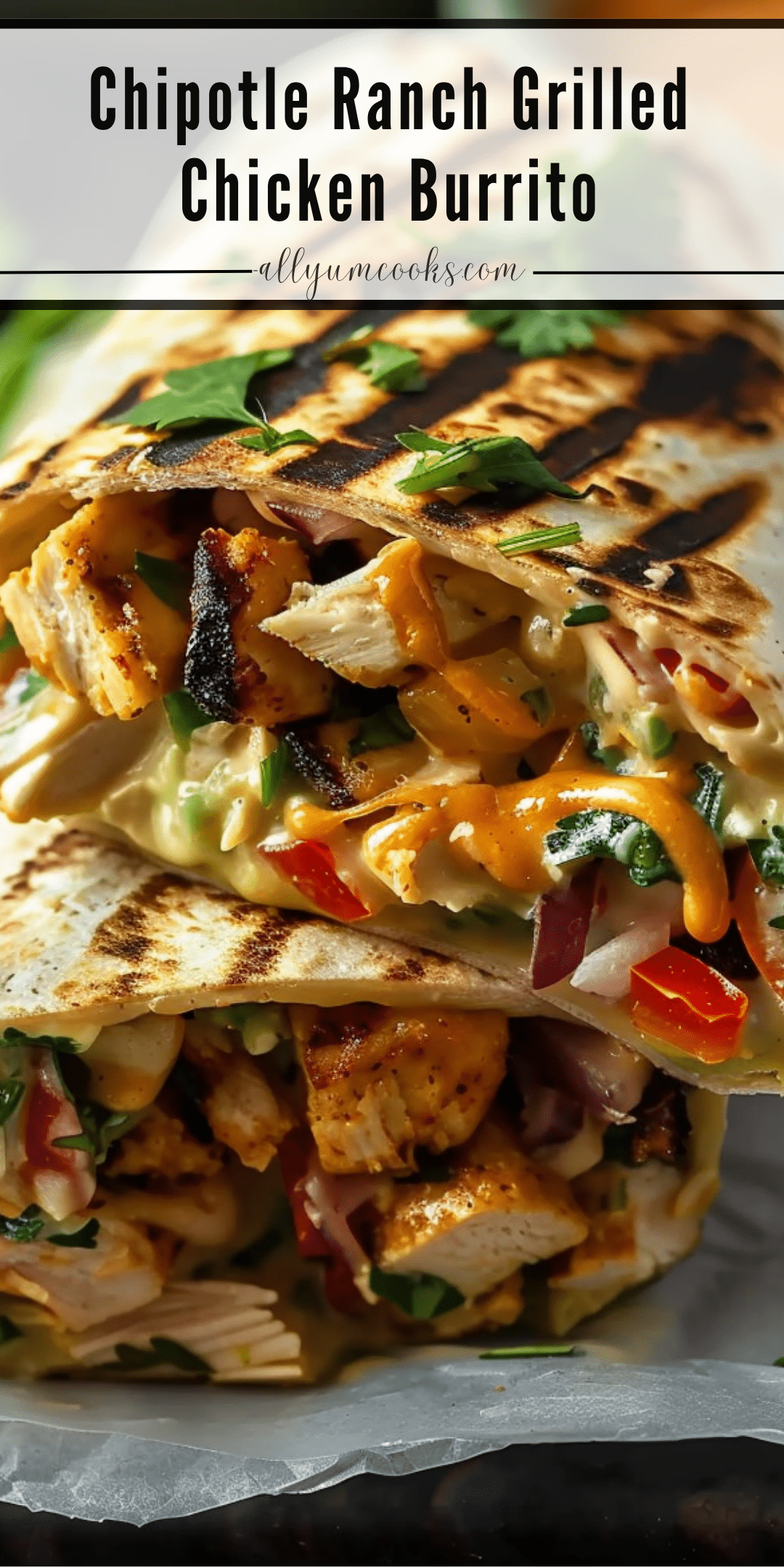 Chipotle Ranch Grilled Chicken Burrito | All Yum Cooks