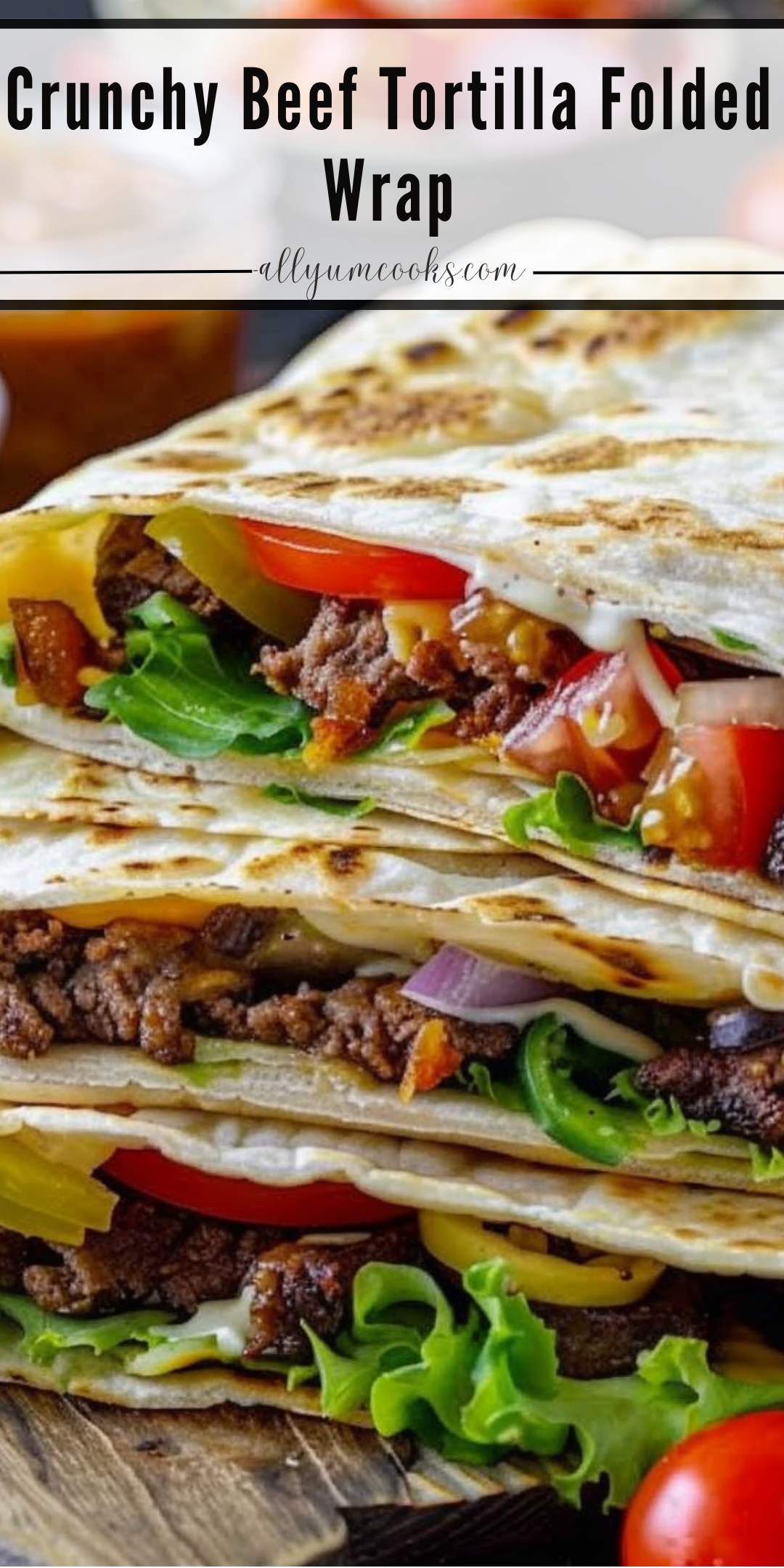 Crunchy Beef Tortilla Folded Wrap | All Yum Cooks