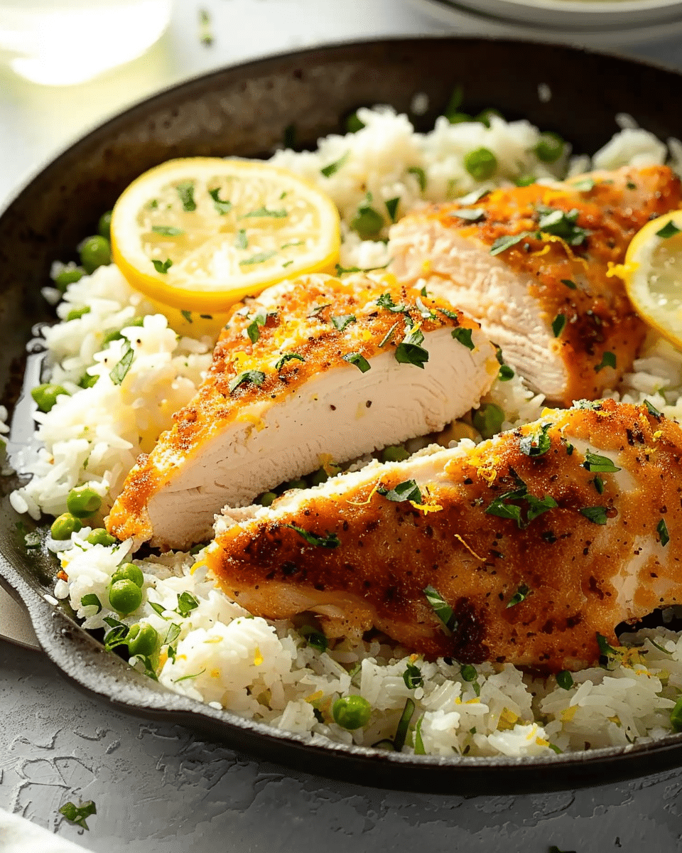 Parmesan Chicken with Lemon Rice