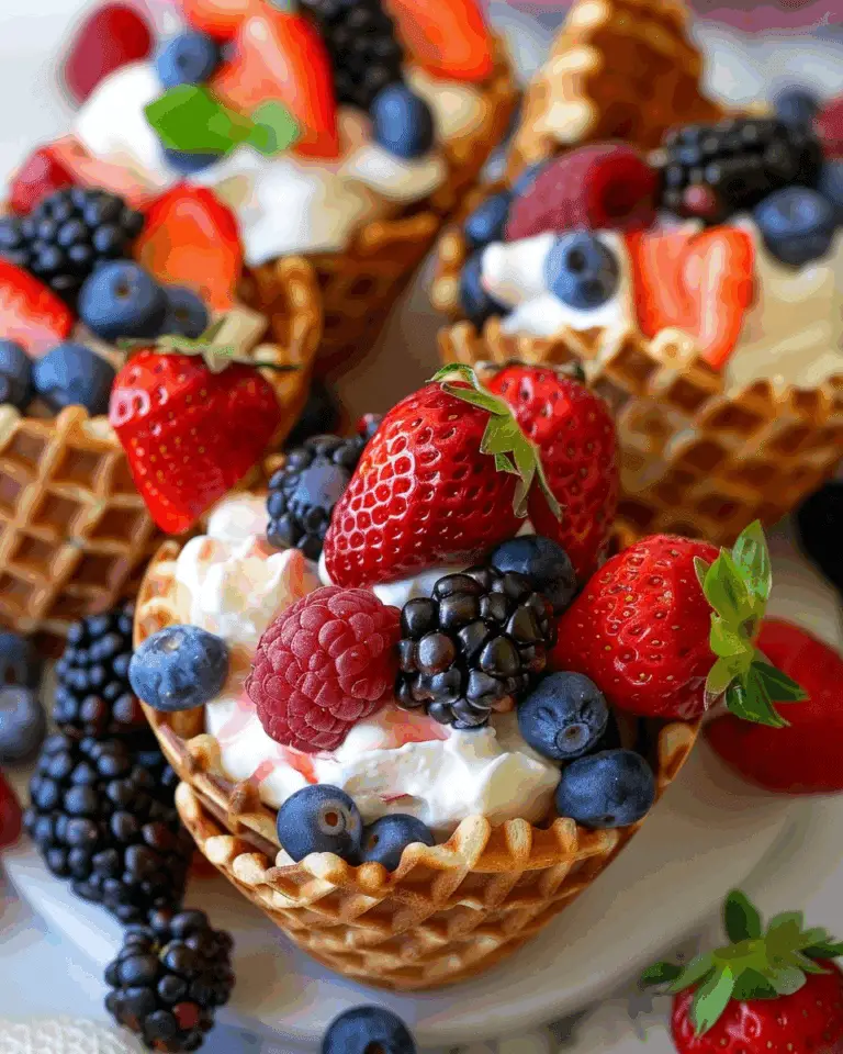 Waffle Cone Fruit and Yogurt Cups