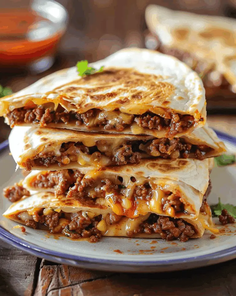 Cheesy Ground Beef Quesadillas
