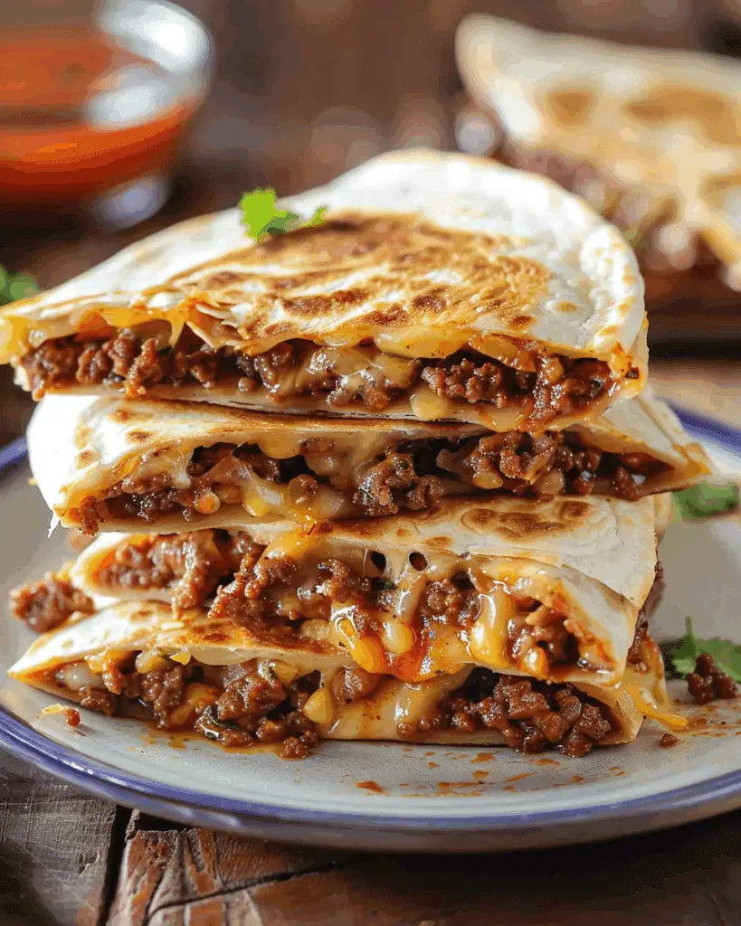 Cheesy Ground Beef Quesadillas