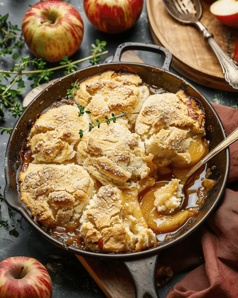 Dairy-Free Apple Cobbler with Cheddar Herb Biscuits