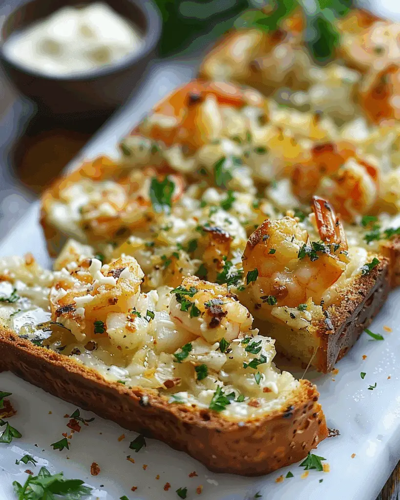 Shrimp and Jumbo Lump Crab Garlic Bread