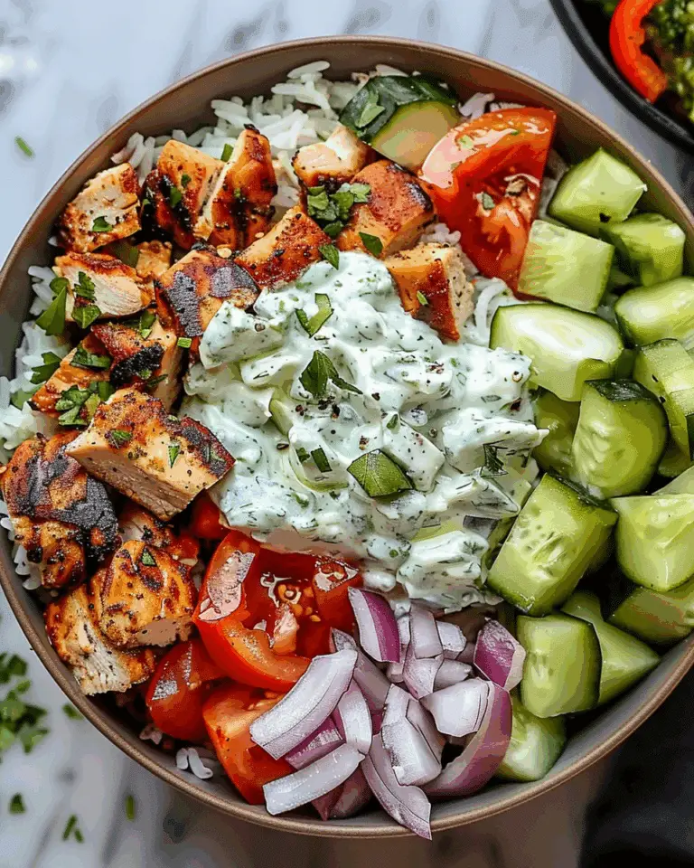 Flavorful Chicken Gyro Bowls with Tzatziki Sauce